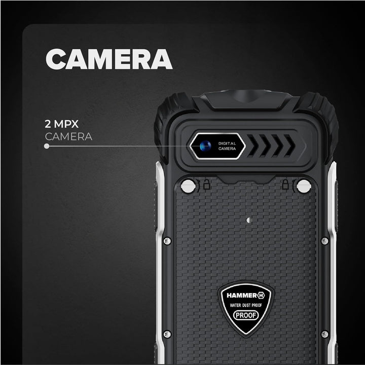 Hammer H Forge LTE Outdoor Handy ohne Vertrag, 3000mAh Akku, 32 GB, 2,4" IPS Display, grosse Tasten,