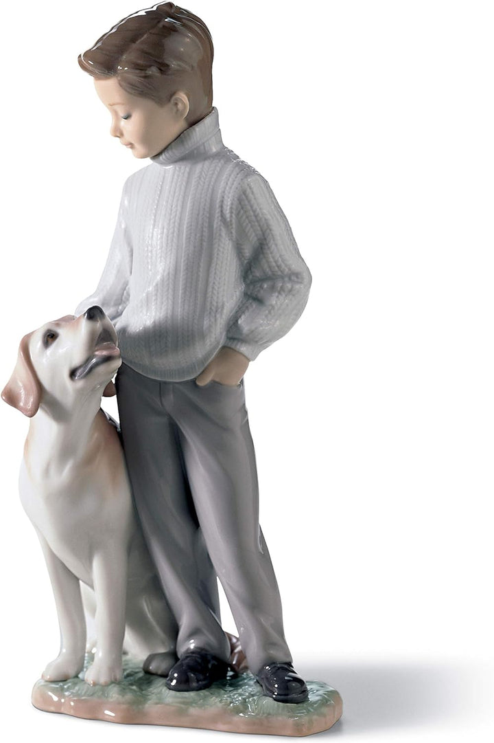 LLADRÓ Hunde Figur Mein Allerbester Freund. Junge. Porzellan.