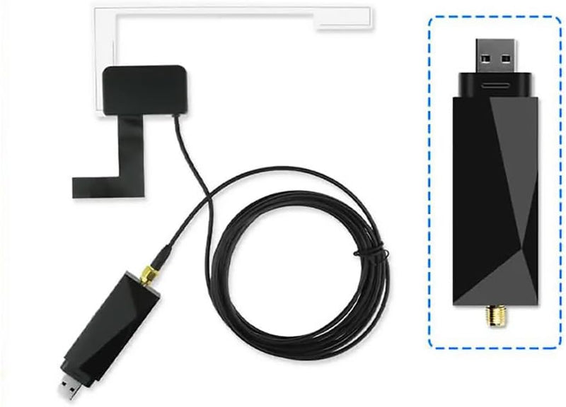 Auto DAB/DAB+ Dongle USB Adapter mit Autoscheibenantenne, Universal für Android Autoradio Player, mi