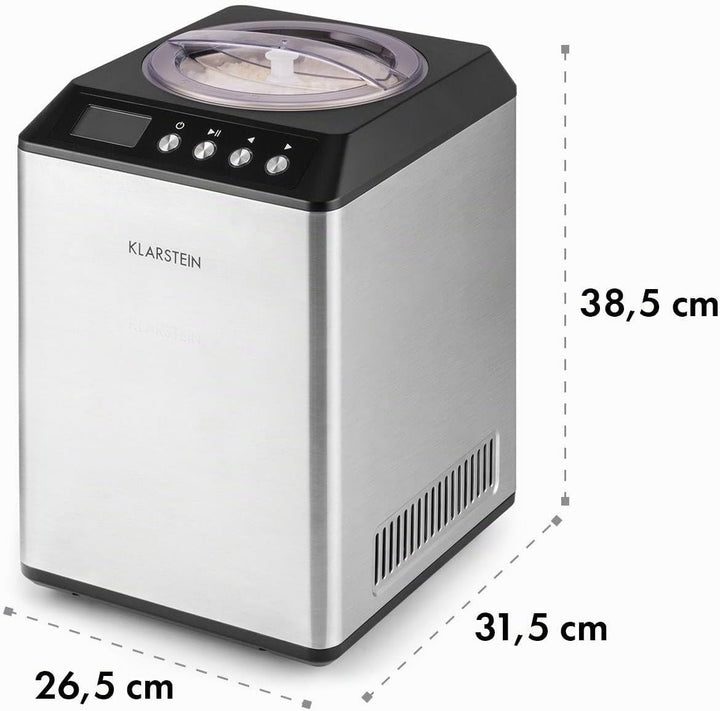 Klarstein Vanilla Sky Family - Eismaschine, Eisbereiter, Speiseeismaschine, Kühlhaltefunktion, LED-D