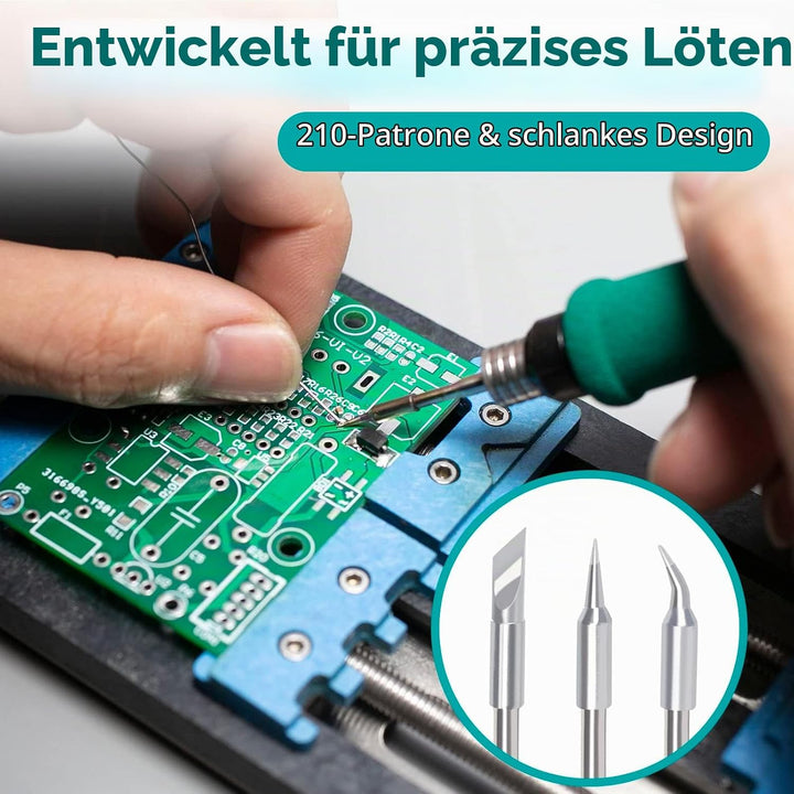 YIHUA 982 Präzisions Lötkolben Stations Kit mit digitalem LCD-Display, 210 Lötspitzenkartuschen, Löt