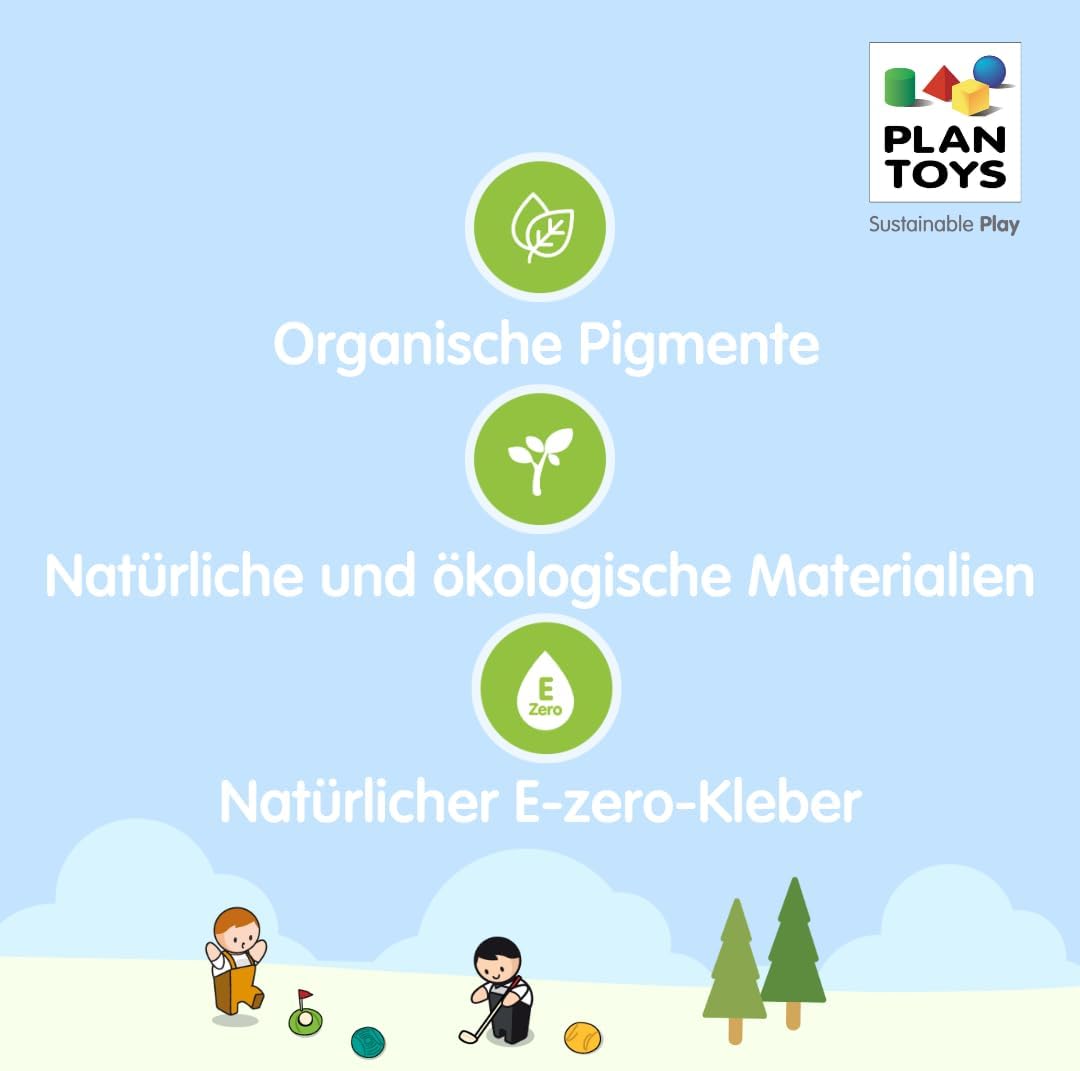 PlanToys Schnürschuh aus Holz für Kinder - Schnürsenkel Binden Lernen Kinder - Holzspielzeug zum Sch