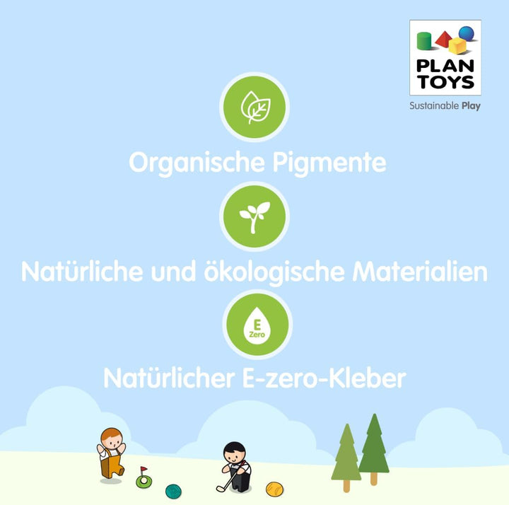 PlanToys Schnürschuh aus Holz für Kinder - Schnürsenkel Binden Lernen Kinder - Holzspielzeug zum Sch