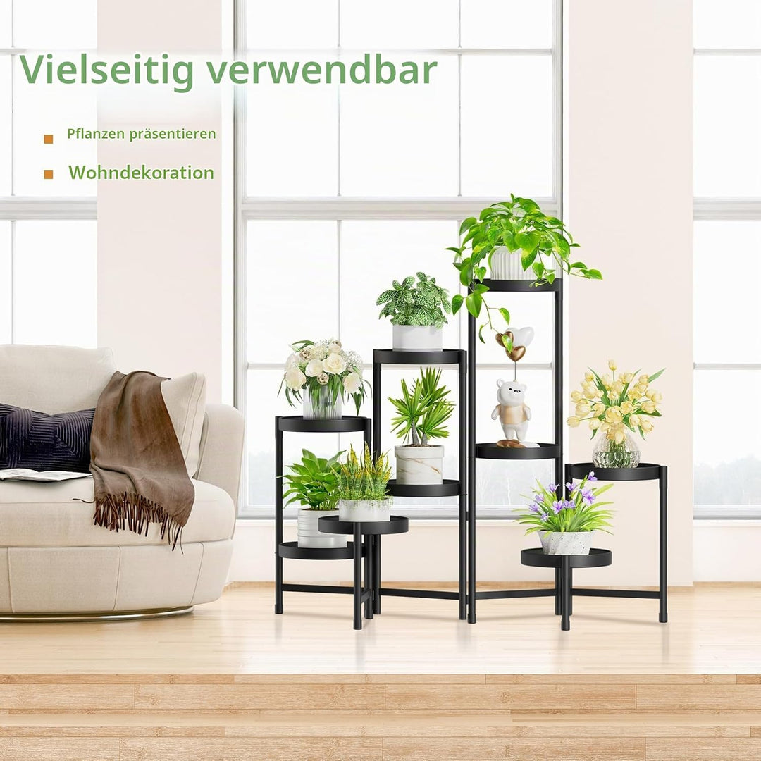 iDavosic.ly Pflanzenständer Metall mit 9 Etagen, Blumenständer Pflanzenregal Blumenregal Indoor Outd