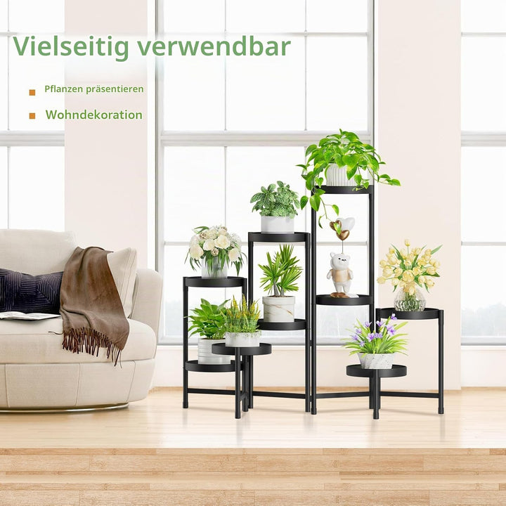 iDavosic.ly Pflanzenständer Metall mit 9 Etagen, Blumenständer Pflanzenregal Blumenregal Indoor Outd