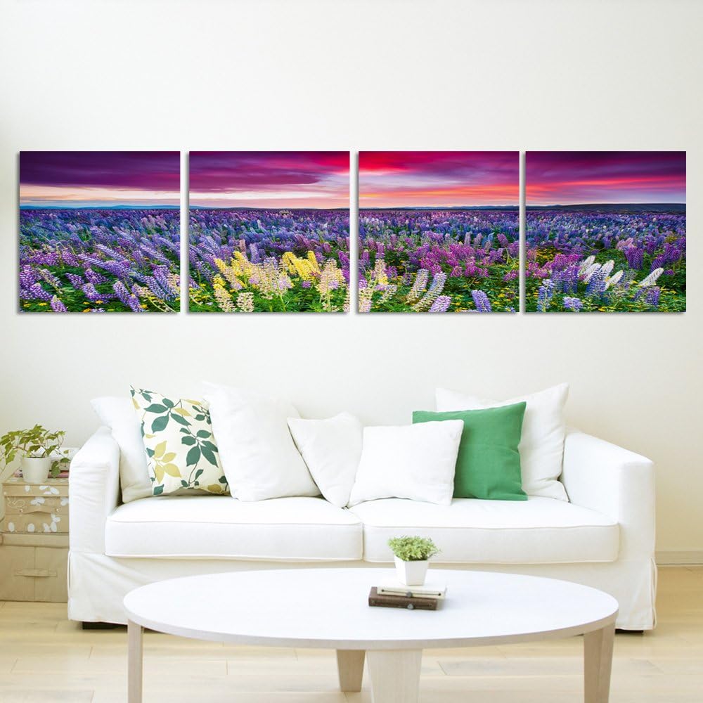 Feeby Frames, Leinwandbild, Bilder, Wand Bild - 4 Teile - Panoramabild, Wandbilder, Kunstdruck 20x80