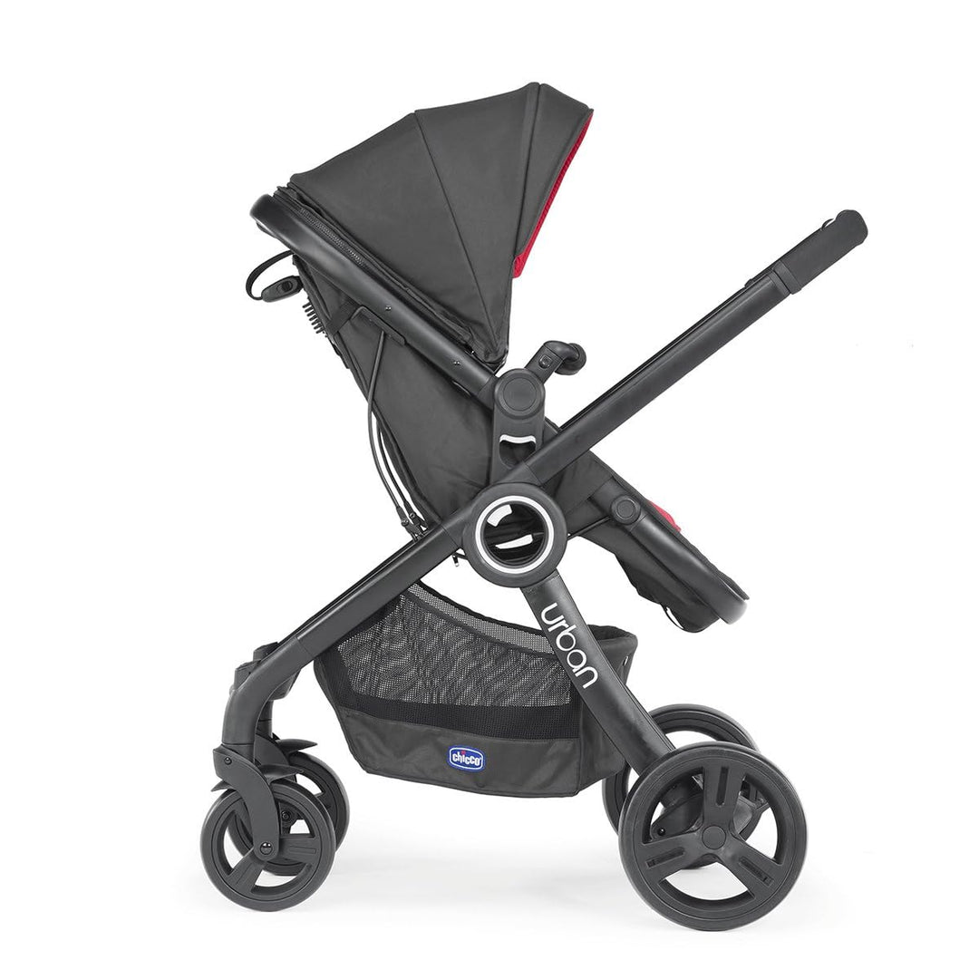 Chicco 06079418950000 Urban Plus Gestell mit Halbfester Babyschale inklusiv Regenschutz, Frontbügel,