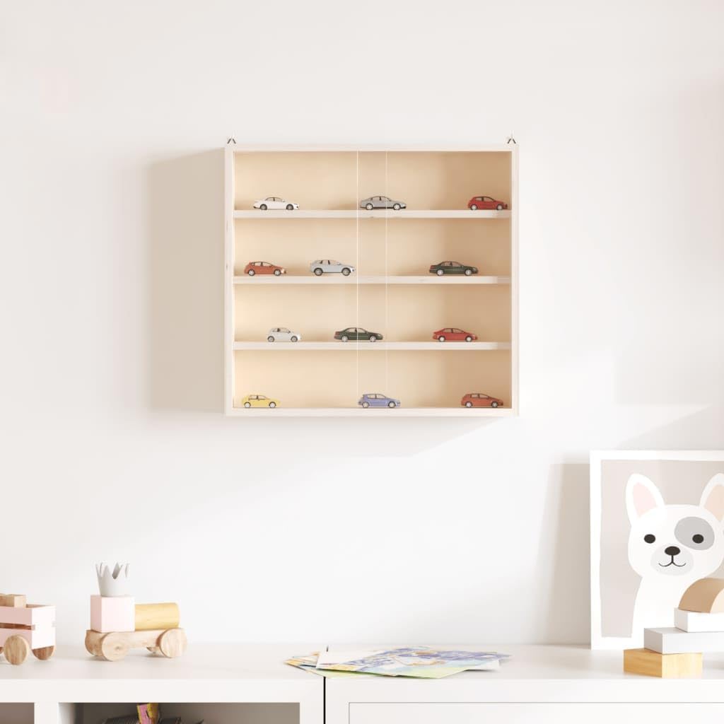 vidaXL Sammlervitrine aus Holz mit Türen, Wandvitrine für Wohnzimmer Esszimmer Schlafzimmer, Wandreg