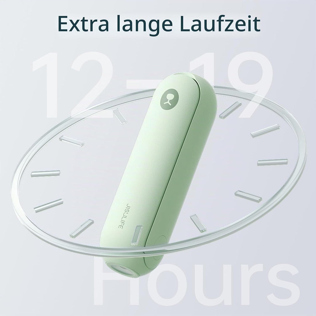 JISULIFE Handventilator, Mini Tragbarer Handventilator, Batteriebetrieben [14-21 Stunden], Wiederauf