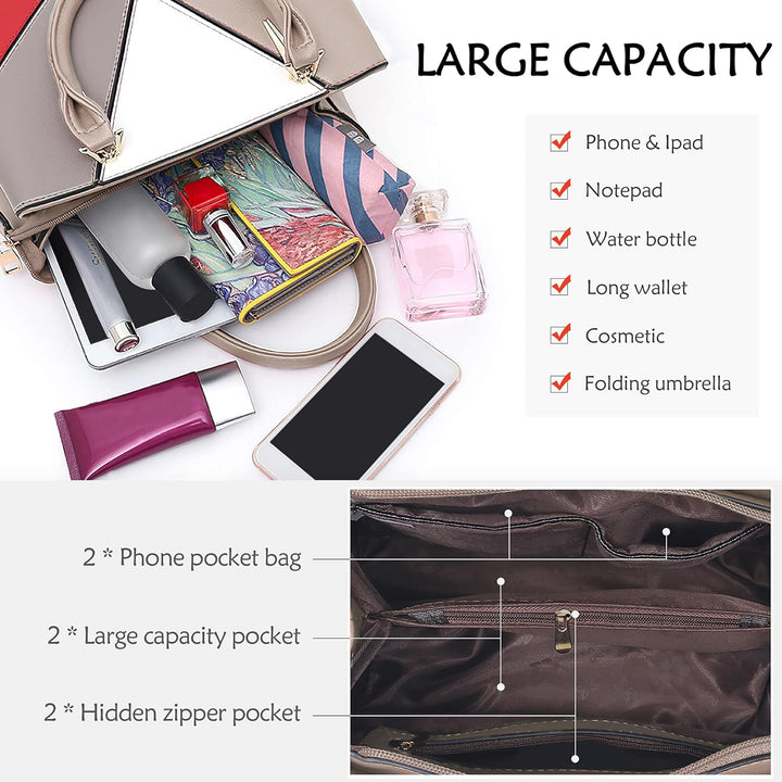 DIRRONA Damen Handtasche Mode Umhängetasche Gross Kapazität Zwanglos Schultertasche Wasserdicht PU L