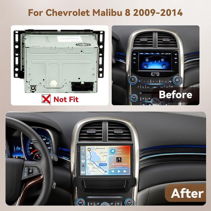 Hikity Android 15 4+64G Autoradio für Chevrolet Malibu 8 2009-2014 mit 9 Zoll Incell Touchscreen, Au