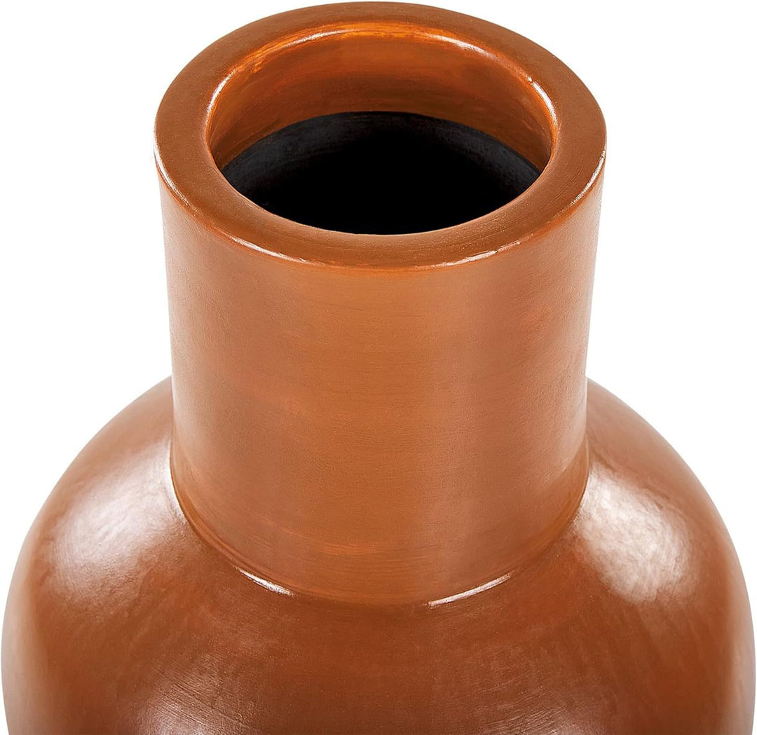 Dekorative Vase aus Terrakotta Handgefertigte Töpferei Orange Karfi