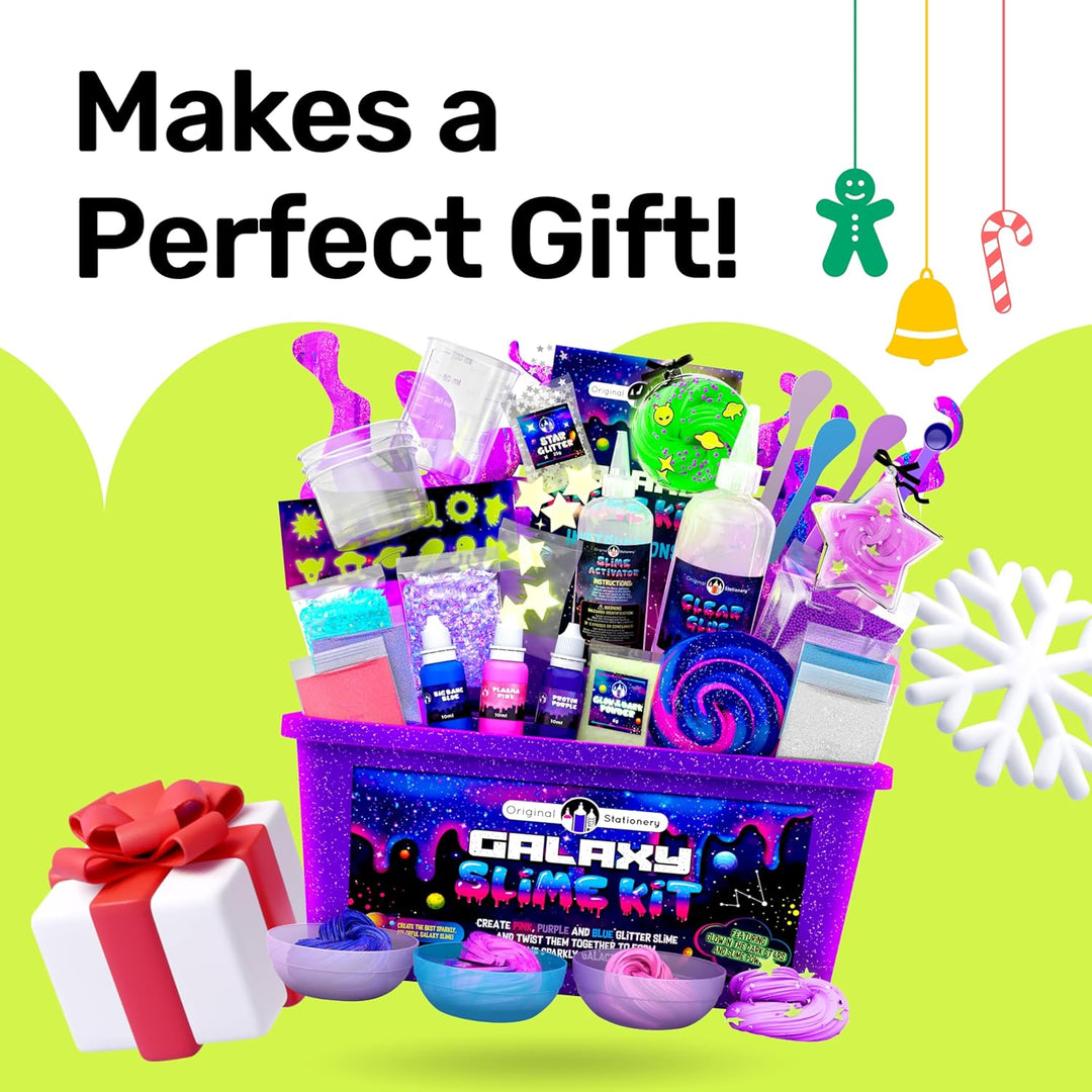 Original Stationery Galaxy Slime Kit mit Glow in The Dark Kleber und Sternen- Glitter & Galactic ! D