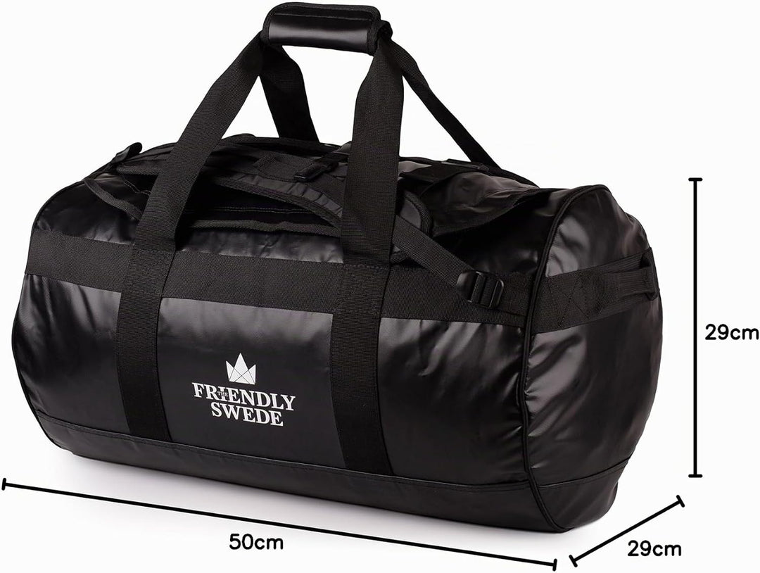 The Friendly Swede Wasserfeste Reisetasche Duffle Bag Rucksack - 30L / 60L / 90L - Seesack, Sporttas