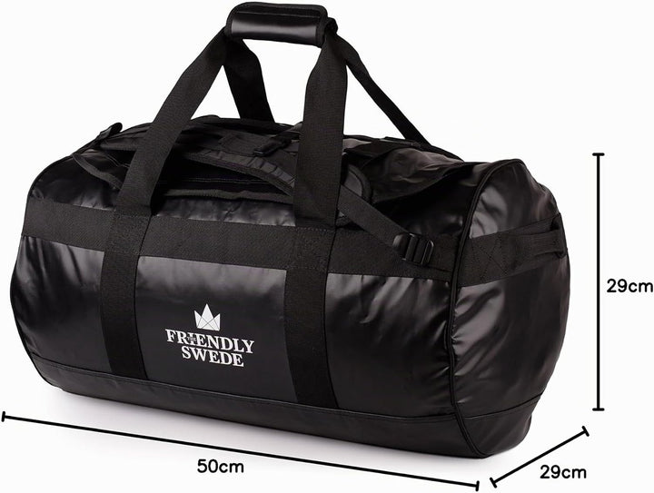 The Friendly Swede Wasserfeste Reisetasche Duffle Bag Rucksack - 30L / 60L / 90L - Seesack, Sporttas