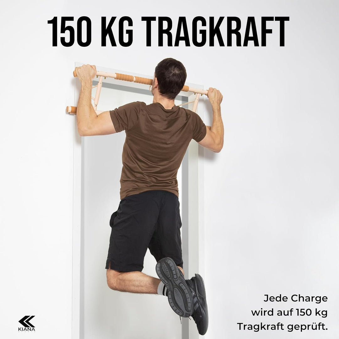 KIANA Sports Klimmzugstange für Türrahmen ohne Bohren & ohne Schrauben | Pull Up Bar Tür bis 150kg |