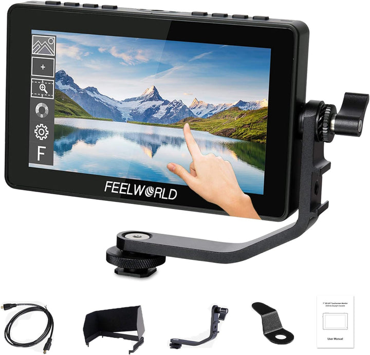 Feelworld F5 Pro V4 6 Zoll Touchscreen 3D LUT DSLR Kamera Field Monitor mit externem Kit Installiere