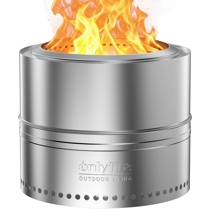 Onlyfire Tragbare Feuerstellen mit Aufbewahrungstasche, 50cm Fire Pit aus Edelstahl, Abnehmbarer Asc