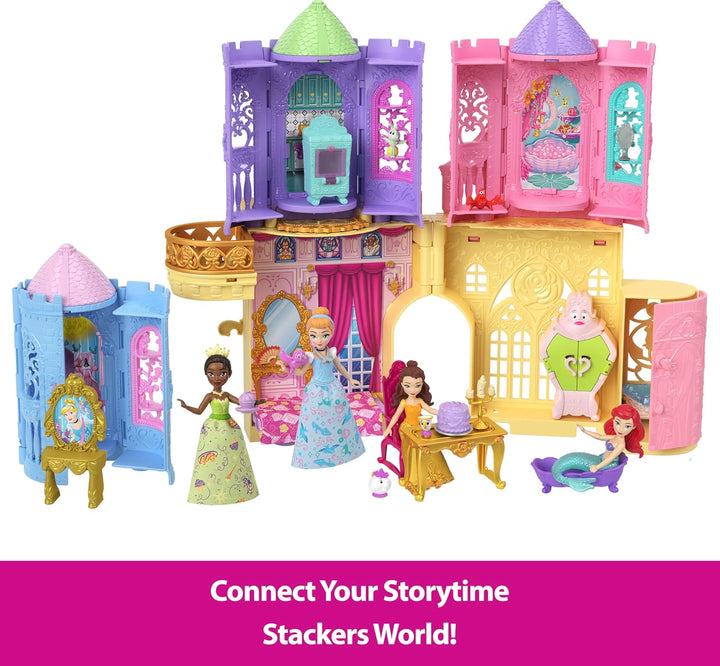 Mattel Disney Princess Tower Surprise Kleine Puppen & Zubehör, stapelbare Spielsets mit 4 Überraschu