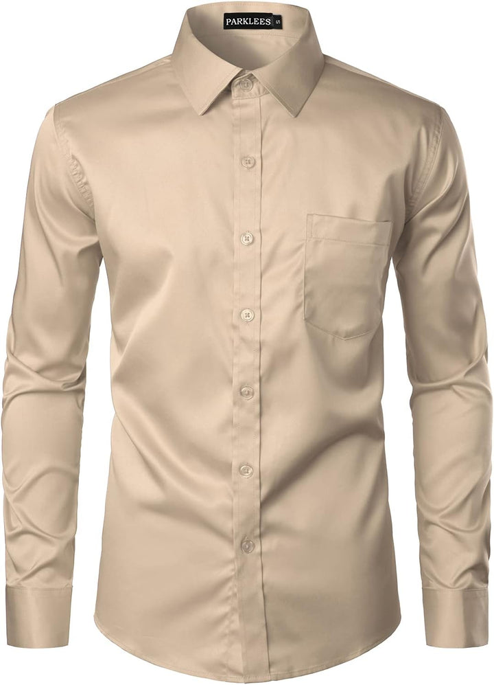 Parklees Herrenhemd, urban, modisch, Freizeit- und Businesshemd, schmale Passform, lange Ärmel, Knop