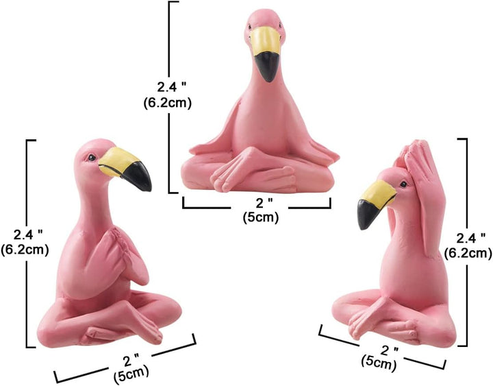 Yeomoo Yoga Flamingo Deko Figuren Miniatur Gartendeko für Aussen, scurrile Rosa Flamingo Figur, Feen