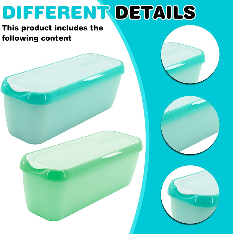 Eisbehälter Für Speiseeis, 2 Stück 1,5L Eiscreme Behälter, Eis-Container Mit Deckel, Wiederverwendba