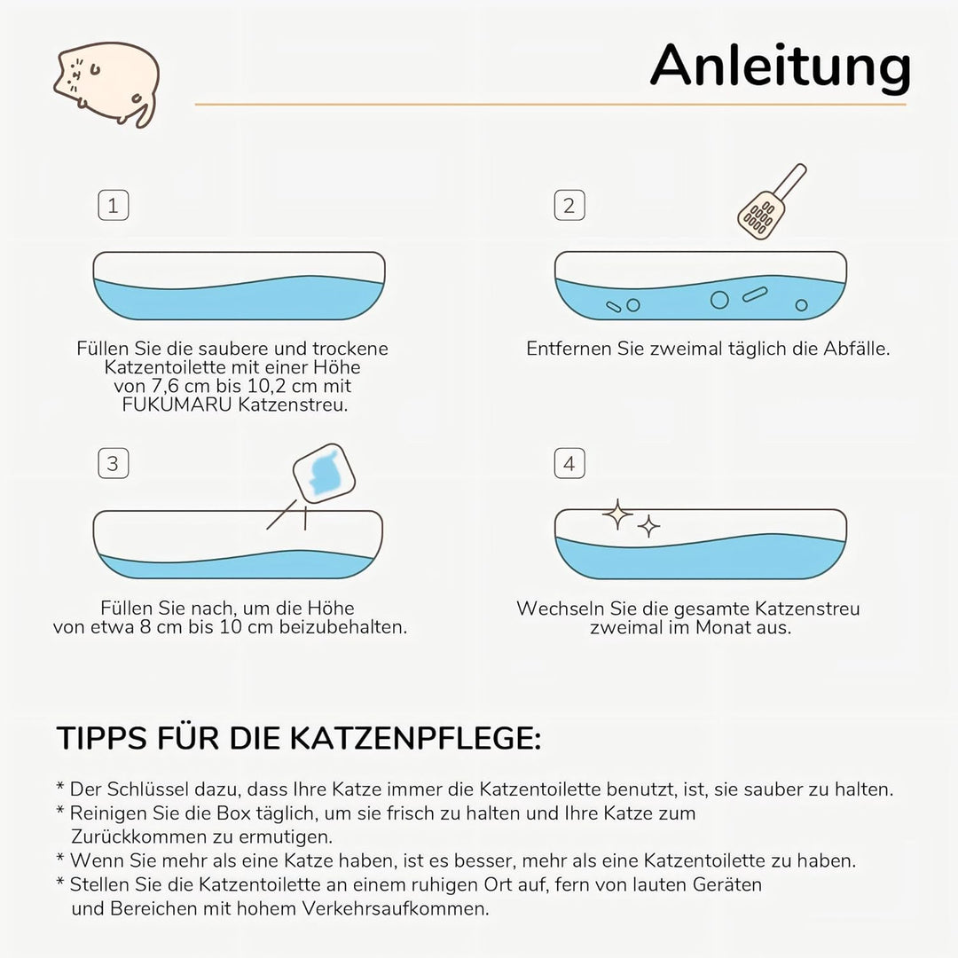FUKUMARU Tofu Katzenstreu 10.8kg - Klumpende Katzenstreu, Tofu und Bentonit Katzenstreu, staubfrei u