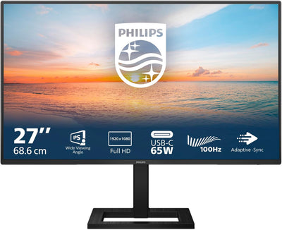 PHILIPS 27E1N1300AE - 27 Zoll Full HD Monitor, Lautsprecher, höhenverstellbar (1920x1080, 100 Hz, HD