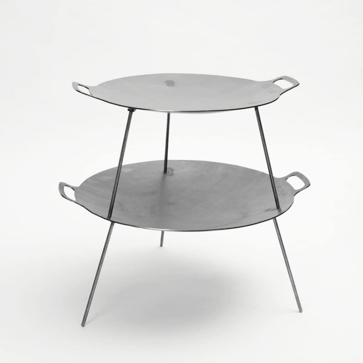 Czaja Feuerschalen® Grillplatte und Feuerschale Ø 58 cm - Mobile Feuerschale und Feuerplatte Silber