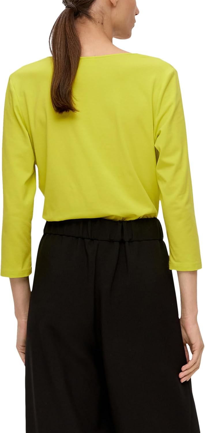 s.Oliver BLACK LABEL Damen T-Shirt 3/4 Arm 34 Gelb, 34 Gelb