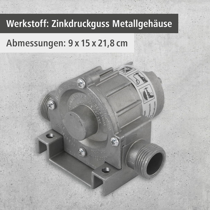 wolfcraft Bohrmaschinen Pumpe mit Metallgehäuse - Selbstansaugende Wasserpumpe mit bis zu 3000 l/h –