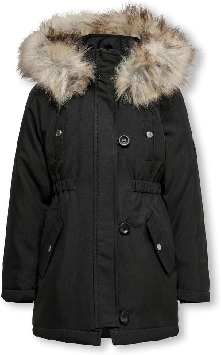 ONLY girl Langer Parka Lang Parka 122 Black/Detail:fur Light Grey, 122 Black/Detail:fur Light Grey