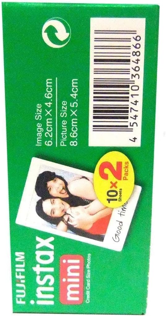 Fuji 96090 Instax Mini Sofortbildfilm, 10 Blatt, 5 Stück, Weiss