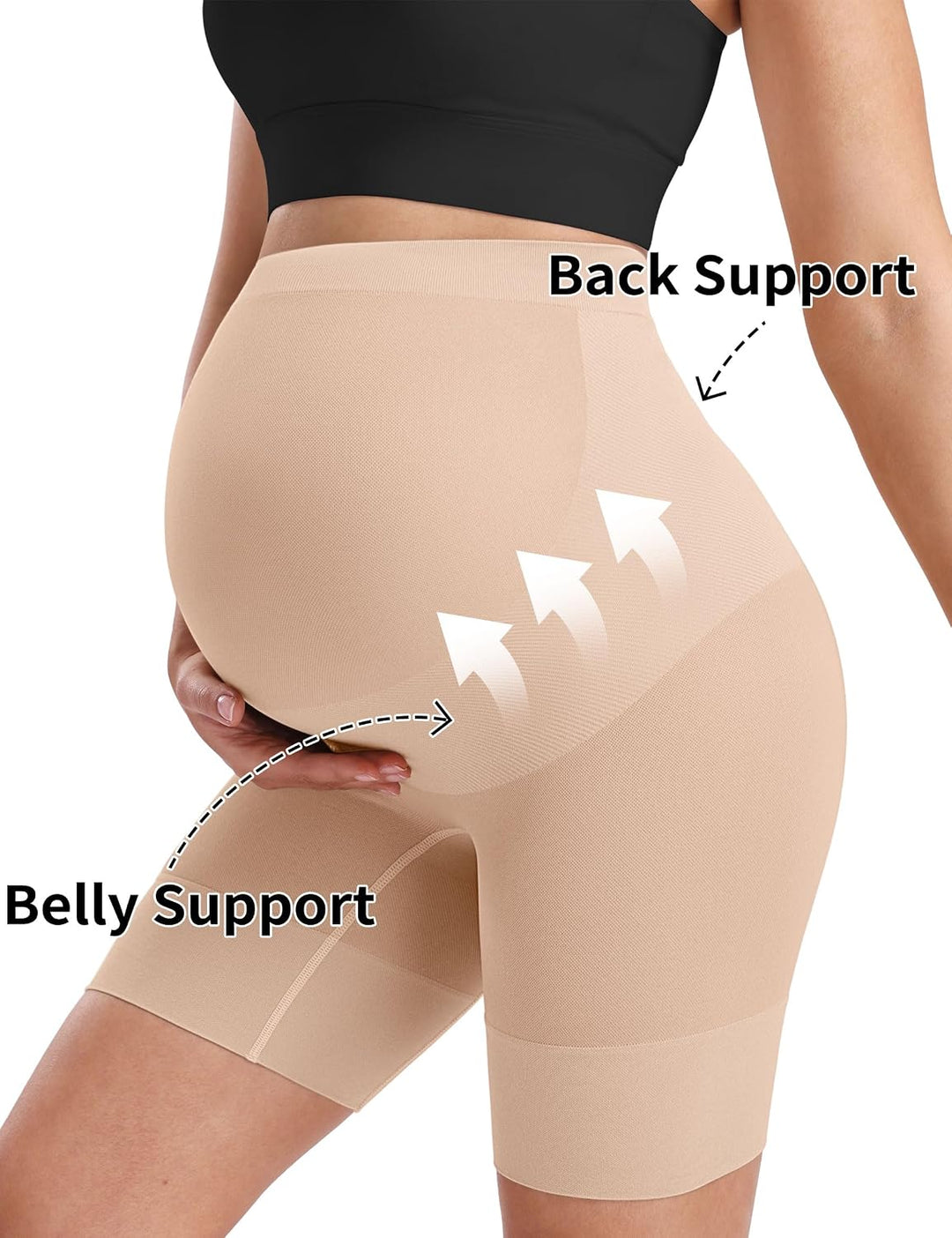 "Baby Bump" Premium Umstandsformbekleidung, hohe Taille, Mitte des Oberschenkels, Schwangerschaftsun