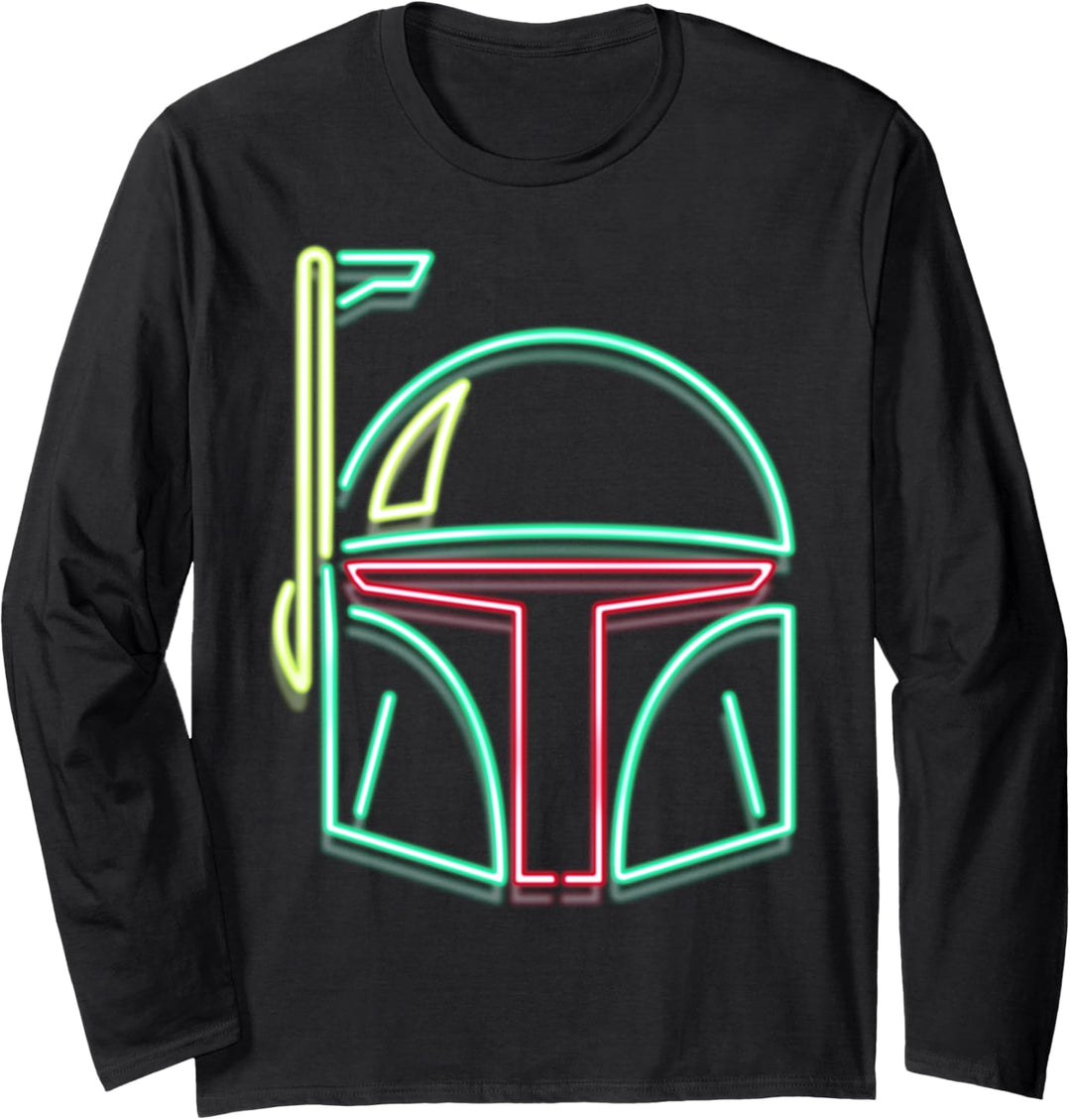 Star Wars Boba Fett Neon Light Helmet Langarmshirt