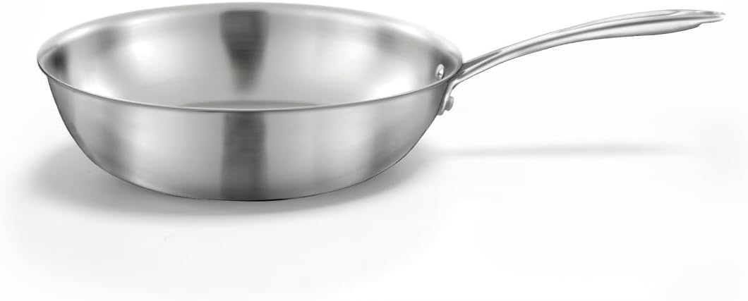 Cuisinox Gourmet Wok 28 cm Edelstahl – Triply – für alle Herdarten einschliesslich Induktion geeigne