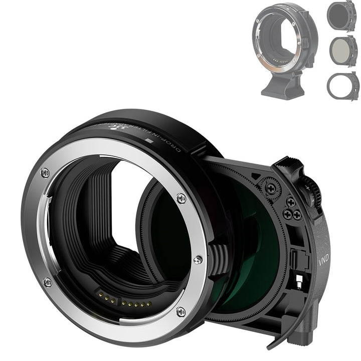 JJC EF - EOS R Adapter mit Drop-In C-PL + Variablem ND Filter, ersetzt Canon Drop-In Filter Mount Ad