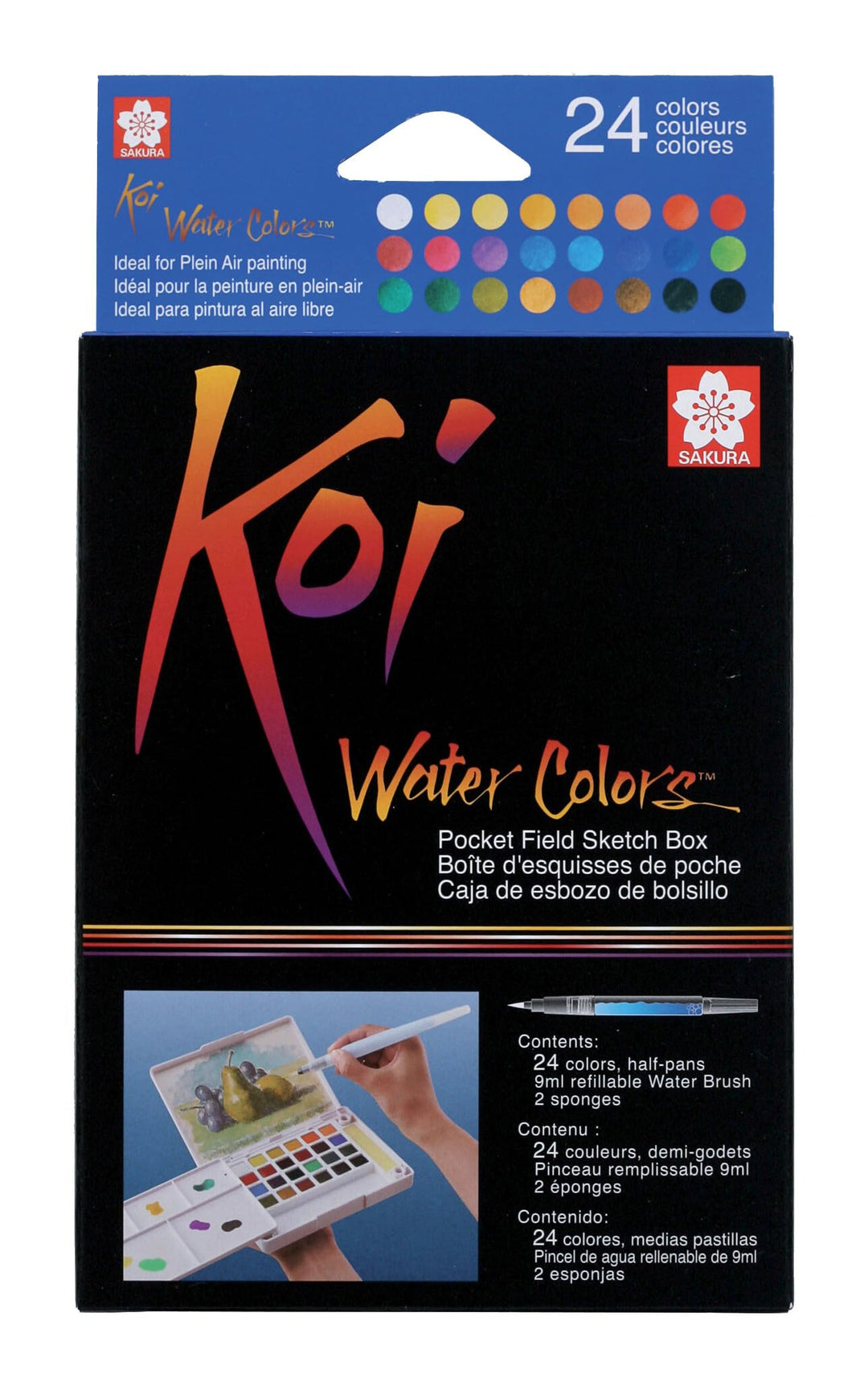 KOI Watercolors Field Box Set of 24 Colors 1 mehrfarbig, 1 mehrfarbig