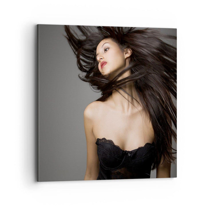 Bilder auf Leinwand 70x70cm Leinwandbild Schönheit Mode Modell posieren Gross Wanddeko Bild Schlafzi