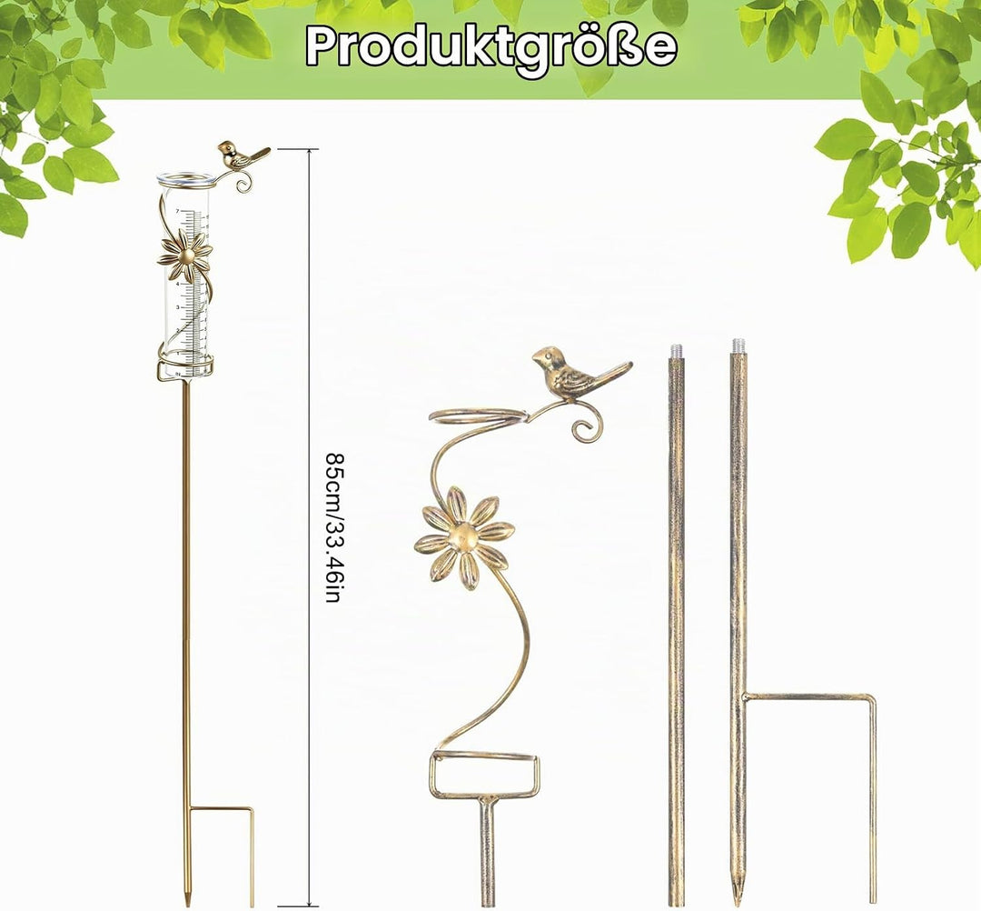 Gartenstecker Regenmesser mit inklusive Skala für genaue Niederschlagsmessung für Hof Deck Rasen Lan