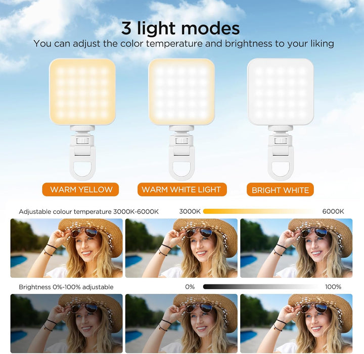 Romon Video Licht RGB, Selfie Licht 97 LED Videolicht, 3000K-6500K mit Inbegriffen Cold Shoe, CRI 95