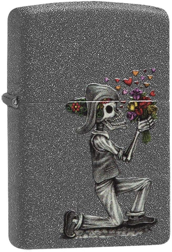 Zippo 28987 60002305 PL Day of Dead Skulls Set Feuerzeug, Messing, Edelstahloptik, 1 x 3,5 x 5,5 cm