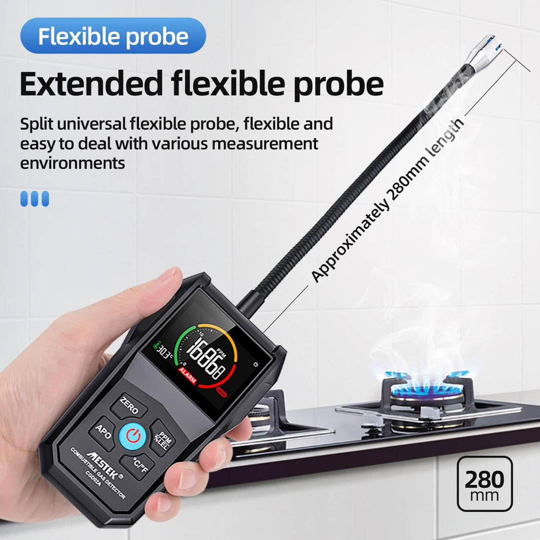 Gasmelder Erdgas Gaslecksuchgerät Tragbarer Leckdetektor MESTEK Methan Propan Butan Haushalts Flüssi