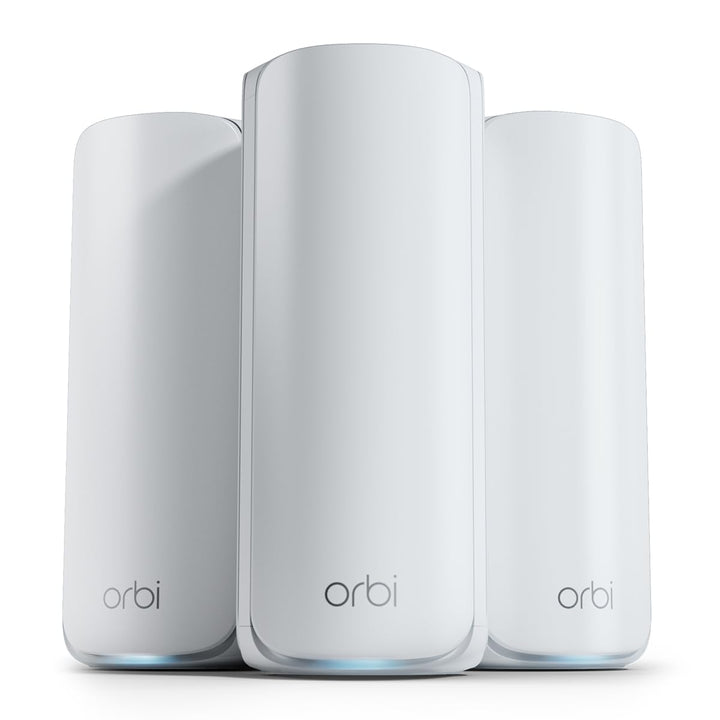 NETGEAR Orbi 770-Serie Tri-Band WiFi 7-Mesh-Netzwerksystem (RBE773) Router mit 2 Satelliten-Repeater