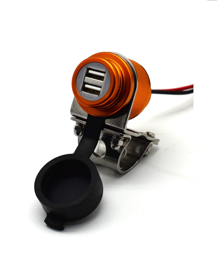 Cliff Top Aluminium 4,6 Ampere Motorrad 22 mm (0,87 ") und 25,4 mm (1") Lenker USB-Ladegerät - Steck