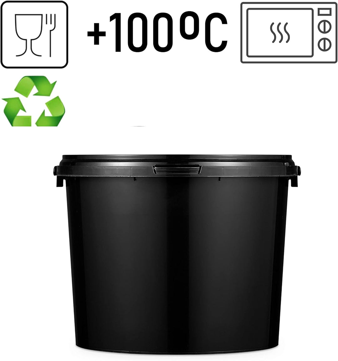 BenBow Eimer mit Deckel 10l schwarz - lebensmittelecht, stabil, luftdicht, auslaufsicher, geruchsneu