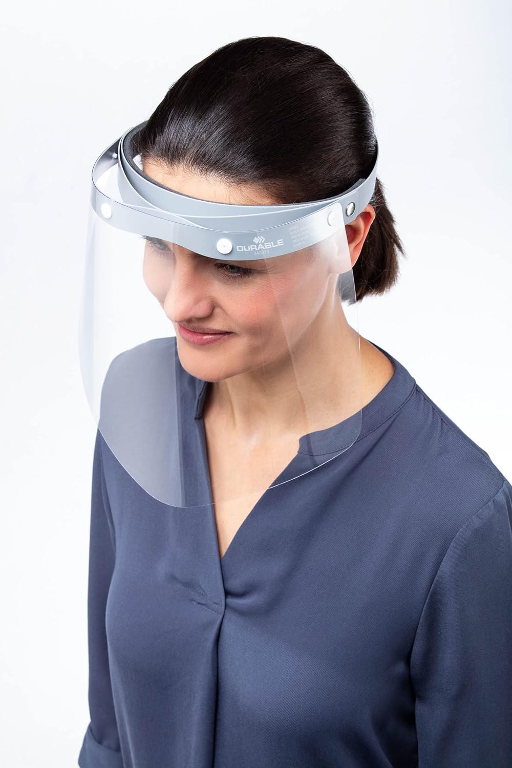 Durable Ersatzfolien für Gesichtsvisier 343310, mit Druckknöpfen, desinfizierbar, Made in EU, 10 Stü