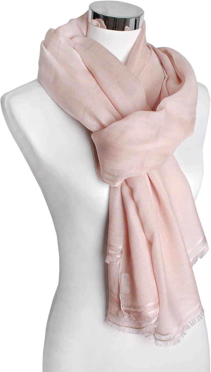 Bovari Pashmina Kaschmir Schal Damen - 70% Kaschmir 30% Seide - extra leicht/dünn - Sommerschal - 20