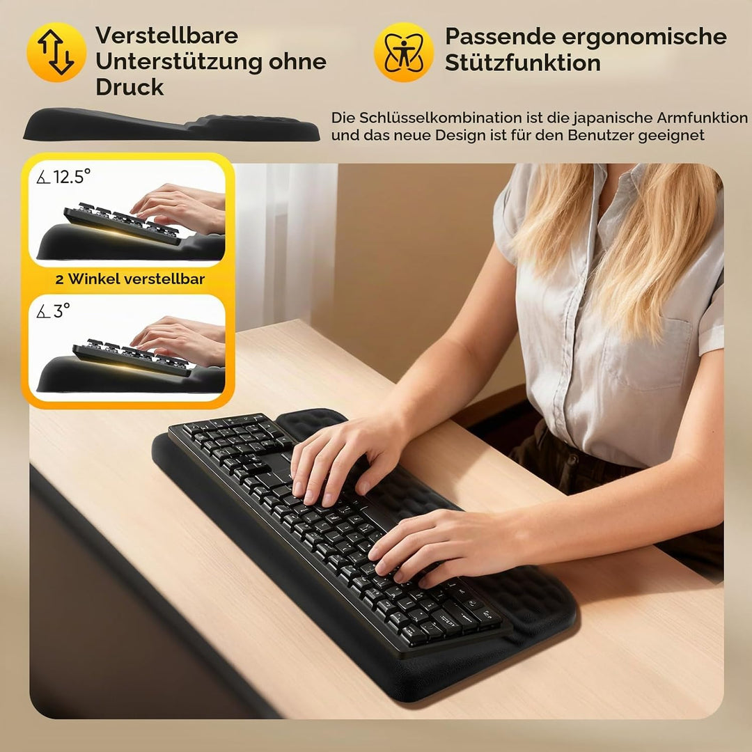 Handballenauflage Tastatur,Handstütze Tastatur Handauflage Ergonomisch,Memory-Schaum Rutschfest Tast