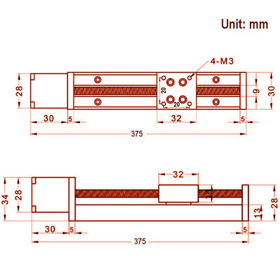 Zeberoxyz 1 STÜCKE Mini Linearschienenführung Schlittenantrieb T6x1 Leitspindel mit NEMA11 Schrittmo